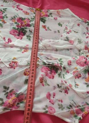 Блуза цветочная топ  туника майка бантик рюши8 фото