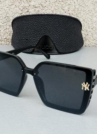 Gucci стильные женские солнцезащитные очки большие черные1 фото