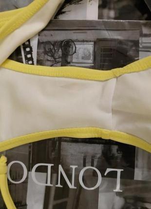 Плавки бикини лимонного цвета с высоким вырезом и завязками по бокам prettylittlething5 фото