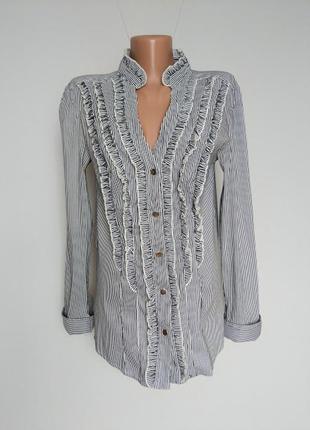 Блуза в полоску с мини рюшами.  ткань стрейч. kaleidoscope 14(42)