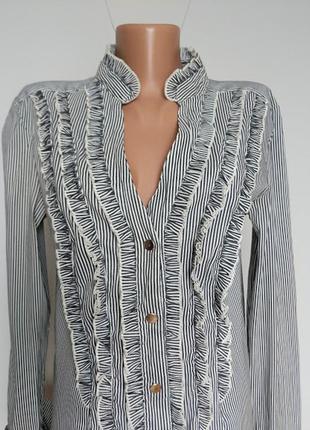 Блуза в полоску с мини рюшами.  ткань стрейч. kaleidoscope 14(42)2 фото
