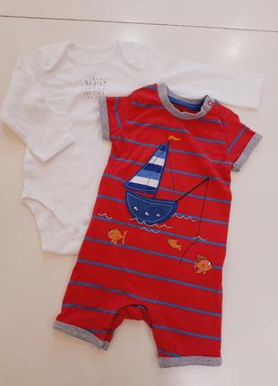 Песочник и бодик с длинным рукавом