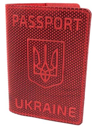 Подарунковий набір №35: обкладинка на паспорт "герб" + обкладинка на паспорт "карта" (червоний)8 фото