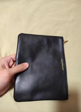 Moss copenhagen кожаная сумочка черная клатч комсетичка сумка1 фото