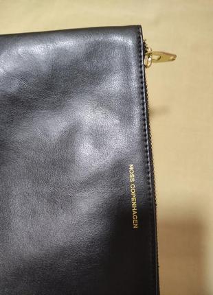 Moss copenhagen кожаная сумочка черная клатч комсетичка сумка2 фото
