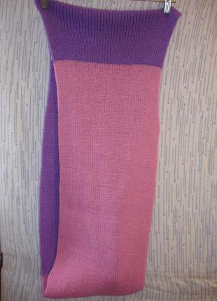 Вязаный шарф- хомут двух цветов