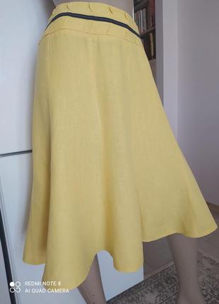 Яркая красивая летняя юбка из чистого льна от британского бренда per una (marks &amp; spencer) размер 18