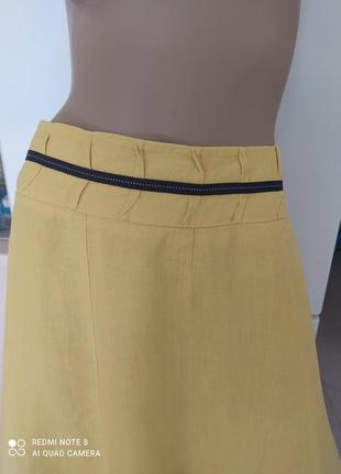 Яркая красивая летняя юбка из чистого льна от британского бренда per una (marks &amp; spencer) размер 186 фото