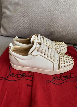 Кеды christian louboutin 39 оригинал белые с шипами2 фото