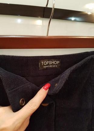 Стильная вельветовая юбочка - трапеция topshop.4 фото