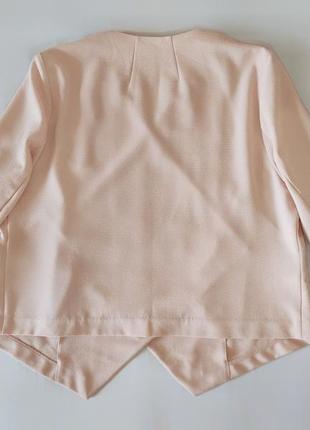 Розовый жакет пиджак без застежки5 фото