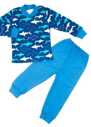 Красивая пижама для мальчиков с акулами/акуленок
