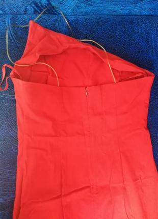 Красное платье миди на одно плечо, сарафан, плаття, сукня5 фото