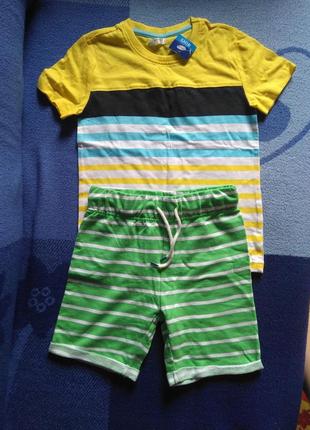 Стильный набор для мальчика шорты и футболка pepco 110 см1 фото