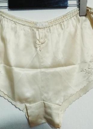100% шёлк фирменные натуральне шелковые шорты с роскошной вышивкой