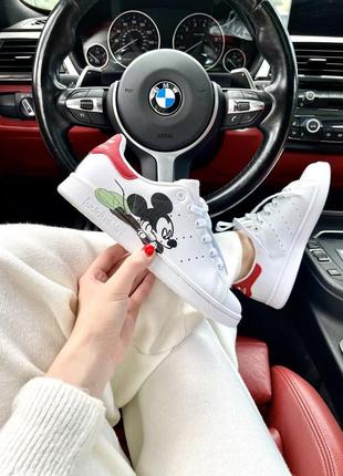 Adidas stan smith mickey mouse шикарні жіночі кеди адідас міккі маус5 фото