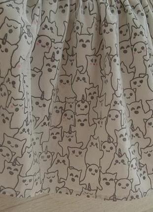 Юбка с котиками h&m, фатиновая юбка с котиками -единорожками h&m 2-4г.2 фото