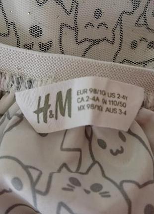 Юбка с котиками h&m, фатиновая юбка с котиками -единорожками h&m 2-4г.5 фото