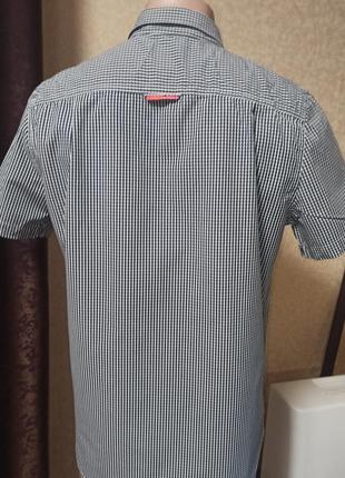 Рубашка superdry с коротким рукавом, клетка. размер м.4 фото