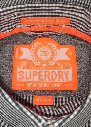 Рубашка superdry с коротким рукавом, клетка. размер м.1 фото