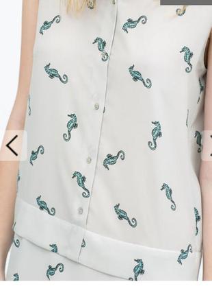 👗 zara коньки принт платье рубашка 👗 3