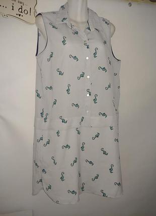 👗 zara коньки принт платье рубашка 👗 5