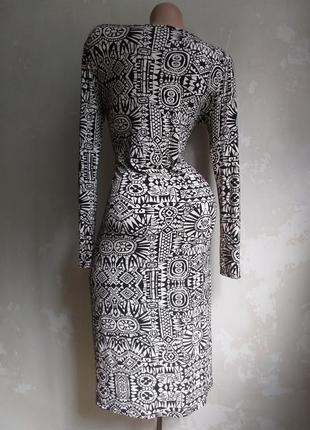 Сукня з орнаментом в египетском стиле. трикотажне плаття в обтяжку. сукня максі, міді.2 фото