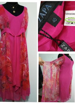 100% шелк роскошное фирменное натуральное шёлковое платье полностью франция качество!!!