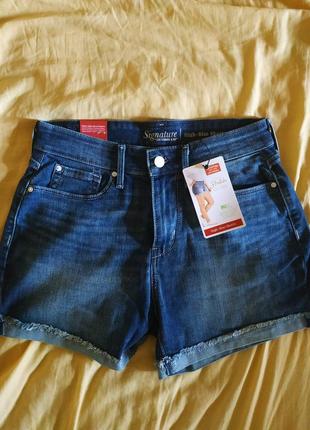 Фірмові сині джинсові шорти levis висока посадка