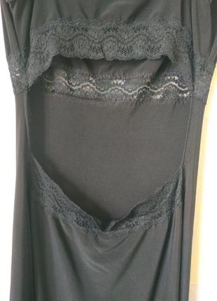 Сукня коктейльне ексклюзивне дизайнерське з відкритою спиною чорне з мереживом5 фото