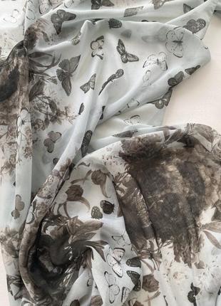 Тонкий шарф палантин з принтом