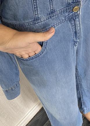Винтажный женский комбинезон с кюлотами из тонкого джинса денима michael kors оригинал6 фото