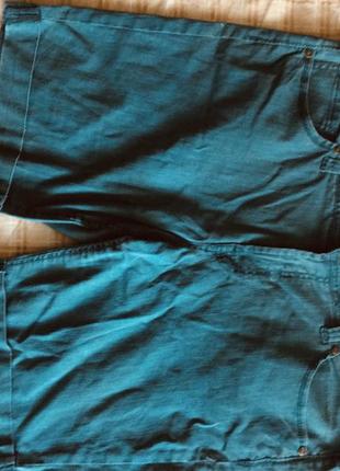 Шорты джинсовые цвета морской волны  р. 182 фото