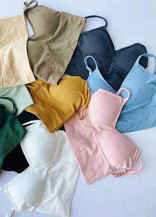 Обалденние топи хакі і м'ятний, майки на бретельках трикотажні