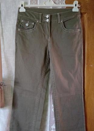 Новые джинсовые брюки хаки прямые2 фото