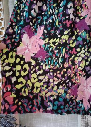 Штапельная юбка в цветы6 фото