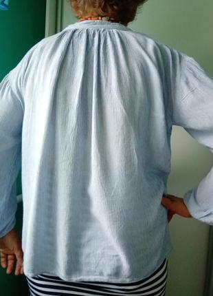 Вискозная блуза в мелкую полоску оверсайз2 фото
