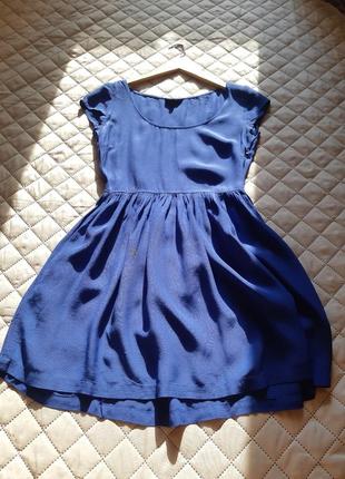 Платье цвета индиго из вискозы