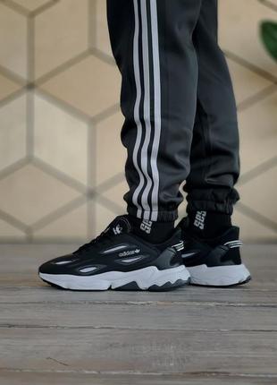 Стильные, мужские, кожаные, замшевые кроссовки adidas ozweego celox1 фото