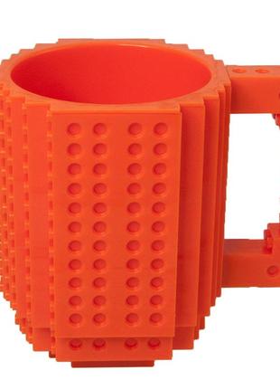Кружка чашка конструктор лего оранжевая4 фото