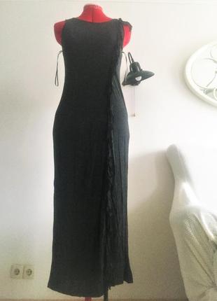 Серое длинное легкое платье в стиле  бохо шик xs4 фото