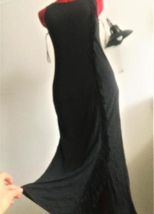 Серое длинное легкое платье в стиле  бохо шик xs2 фото