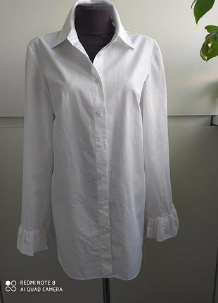 Роскошная белая хлопковая рубашка marc aurel
