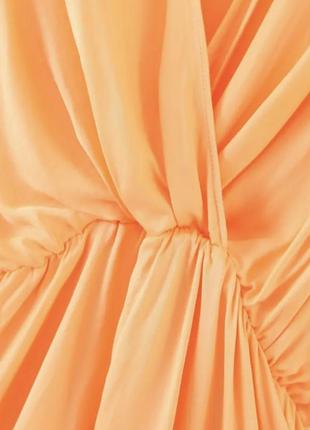 Легке плаття міні в персиковому кольорі від zara великий розмір5 фото