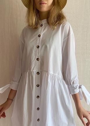 Сукня сорочка біла обходили на гудзиках вільний zara asos