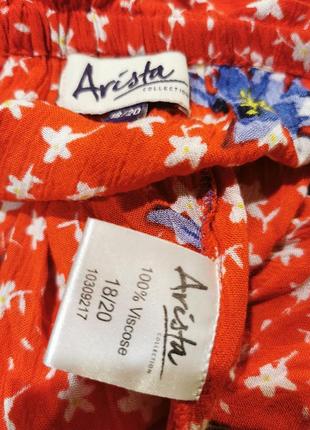 Блуза из вискозы в принт цветы с кружевом на резинке arista9 фото
