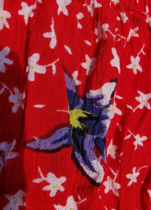 Блуза из вискозы в принт цветы с кружевом на резинке arista5 фото