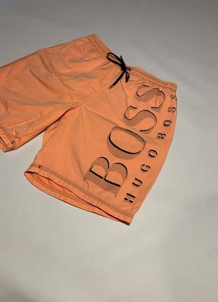 Чоловічі красиві оригінальні шорти hugo boss big logo shorts m2 фото