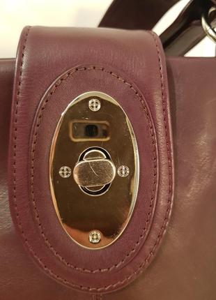 Шикарная кожаная сумка nova роскошного цвета спелый баклажан6 фото