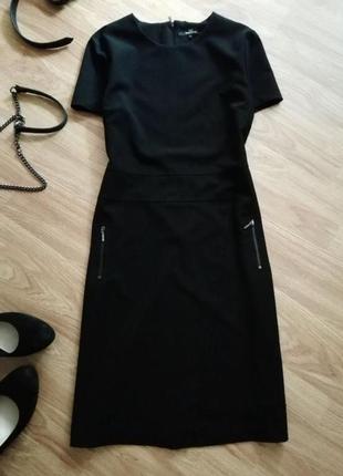 Чёрное платье миди next чорна сукня в офіс1 фото